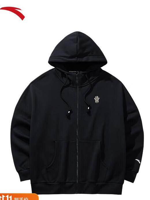 安踏凯里·欧文系列丨美式连帽卫衣男子加绒纯棉套头衫172541708N 基础黑-3 商品图0