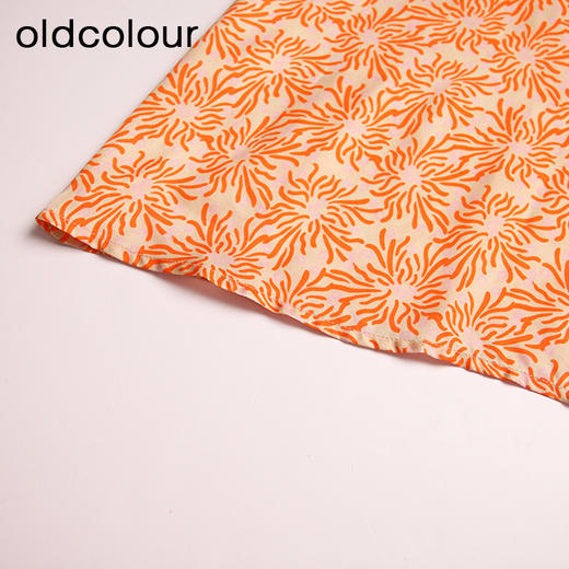 oldcolour欧珂夏季简约休闲时尚度假风无袖印花连衣裙女O22104252 商品图4