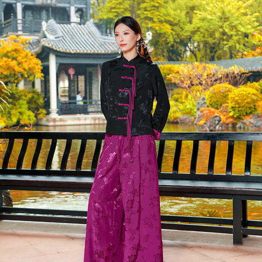 【秋冬新品套装】浮翠拼撞提花上衣 | 新中式设计 | 现货加急发 商品图7