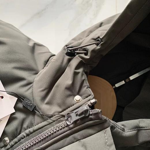 D110788男装黑色宽松休闲中长款立领连帽棉服外套 商品图9