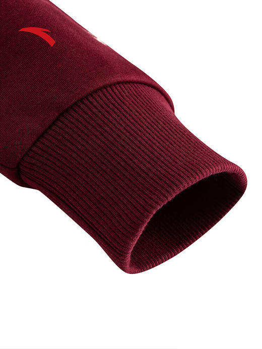 安踏连帽卫衣 女装2025冬季新款加绒帽衫宽松长袖运动上衣162548705N 安可拉红-3 商品图3