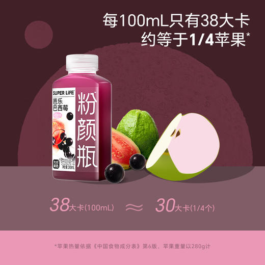 【分仓直发包邮】光合植造 SUPER LIFE粉颜瓶芭乐巴西莓混合果蔬汁饮品310ml*8瓶/盒 商品图2