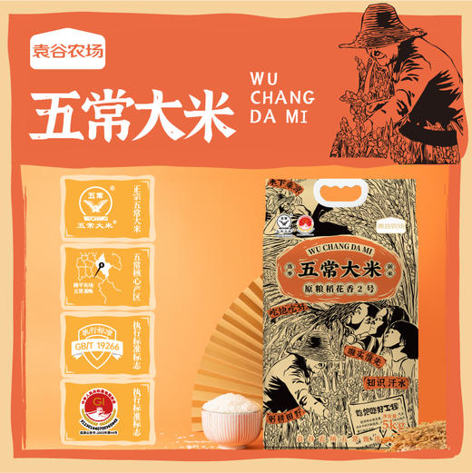 袁谷隆平芯米五常大米稻花香2号5kg东北粳米10斤2025年新米五常大米 商品图0