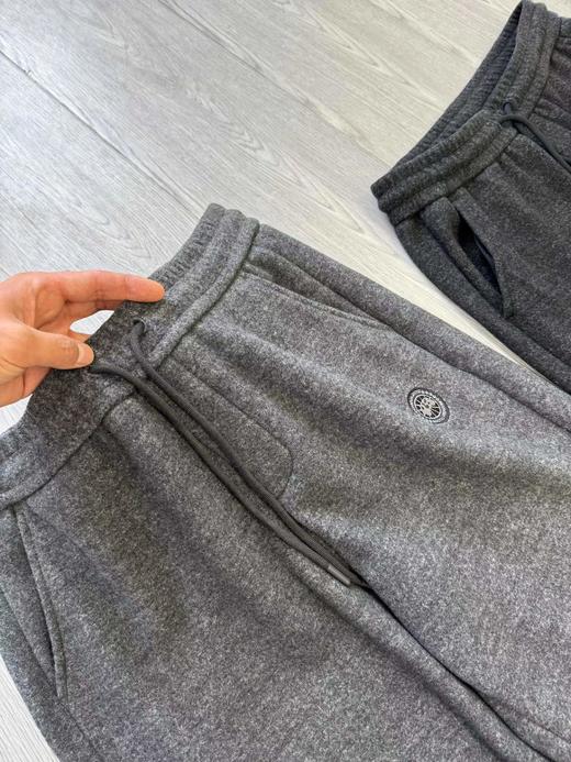 D110771澳毛混纺毛呢加绒香蕉弯刀神裤男士黑标加绒长裤卫裤 商品图13