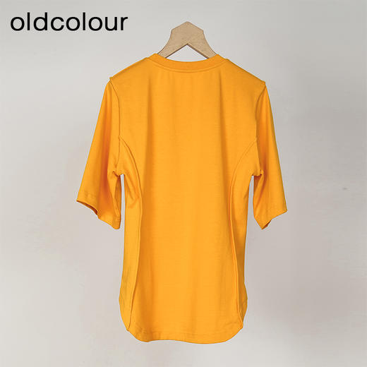 oldcolour欧珂夏季纯色时尚百搭休闲宽松纯棉短袖T恤女O22021229 商品图3