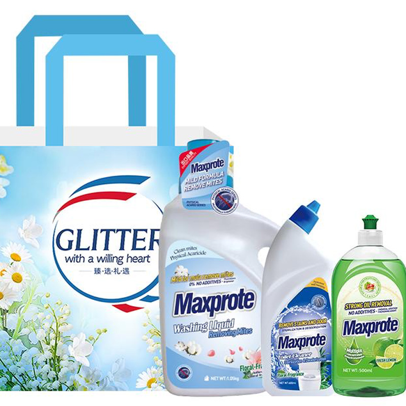 【精选】Maxprote烁白家庭除菌清洁套装 物理灭螨香水洗衣液1.05L，餐具果蔬净500g，Maxprote洁除菌除臭洁厕600ml
