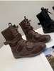 D110719高帮赛车靴女2025新款拳击靴马丁靴绑带长靴 商品缩略图8