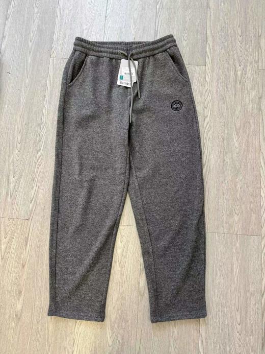 D110771澳毛混纺毛呢加绒香蕉弯刀神裤男士黑标加绒长裤卫裤 商品图9