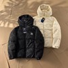 D110743满印暗纹提花硅胶小标连帽羽绒服男女同款 商品缩略图0