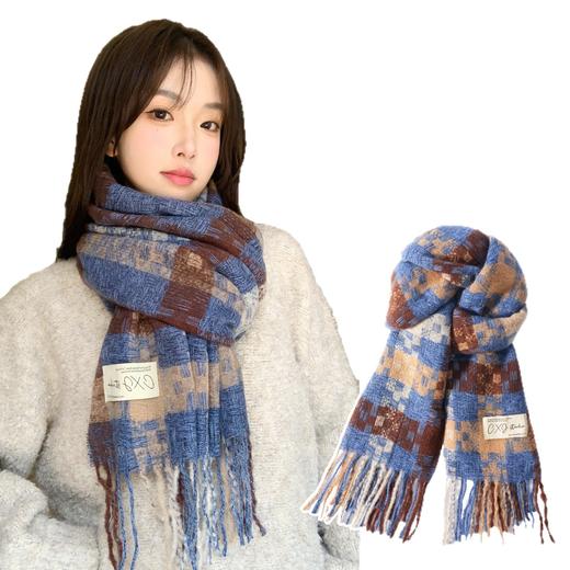 围巾女秋冬季高级氛围感2025新款加厚格子韩系保暖围脖男冬天礼物 商品图4