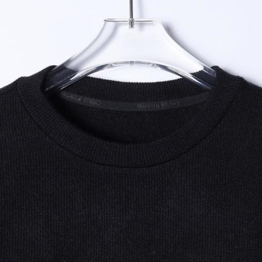 SDSA男士秋冬新款痞帅男装韩版纯色肌理感圆领卫衣百搭时尚上衣 商品图2