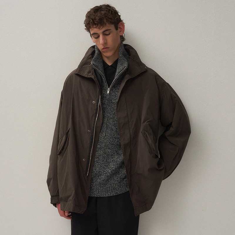 ATON AIR WEATHER 男女中性机能性面料羊毛内胆军事风廓形短大衣