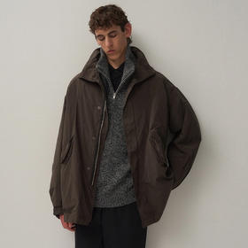 ATON AIR WEATHER 男女中性机能性面料羊毛内胆军事风廓形短大衣