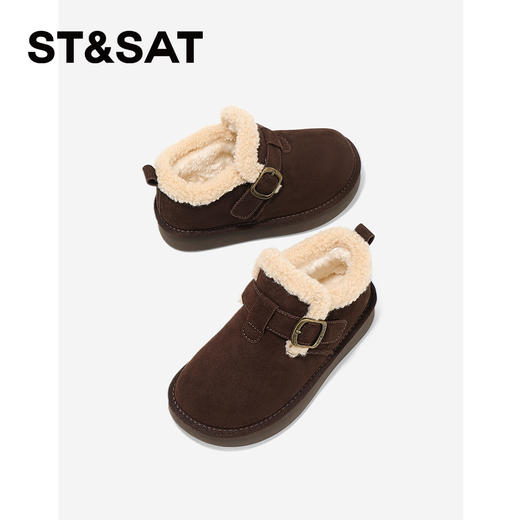 【童鞋】星期六加绒简约复古百搭男女童雪地靴SSD4192L1V 商品图5