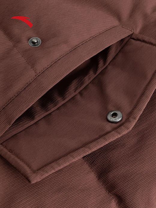 安踏（ANTA）【关晓彤同款】短款羽绒服防泼水女针织拼接翻领棉服162547914 【75%鸭绒】枫叶咖-3 商品图4