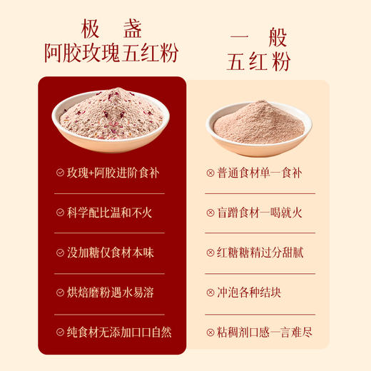 极盏 · 阿胶玫瑰五红粉红颜饮慢养滋补代餐无添加红糖220g 商品图2