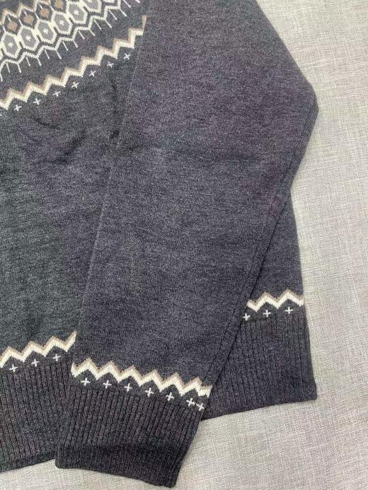 D110795秋冬新款羊毛混纺套头针织提花费尔岛毛衣 商品图12