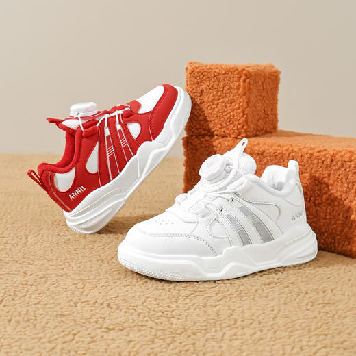 【加绒/小白鞋】ANNIL/安奈儿童鞋男女童6-12岁休闲鞋冬季加绒加厚防滑板鞋百搭小白鞋HM5404674 商品图3