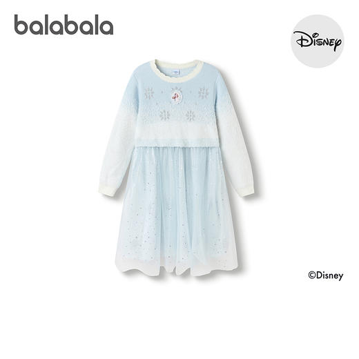 【迪士尼IP】巴拉巴拉balaOne儿童连衣裙女2025冬新款针织网纱裙 商品图4