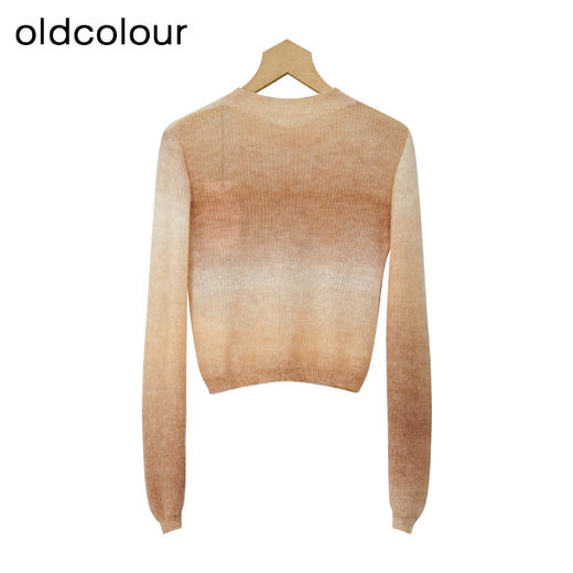 oldcolour冬季新款气质百搭圆领长袖短款套头针织衫女P480502A1 商品图1