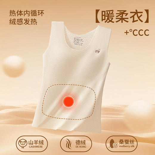 【二阶段初高中生】少女无痕护肚打底保暖内衣12-18中大童女童德绒保暖背心 免穿文胸 商品图0