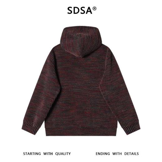 WY1274SDSA秋冬新款痞帅男装简约韩版撞色竖纹抽绳连帽针织卫衣宽松百搭 商品图5