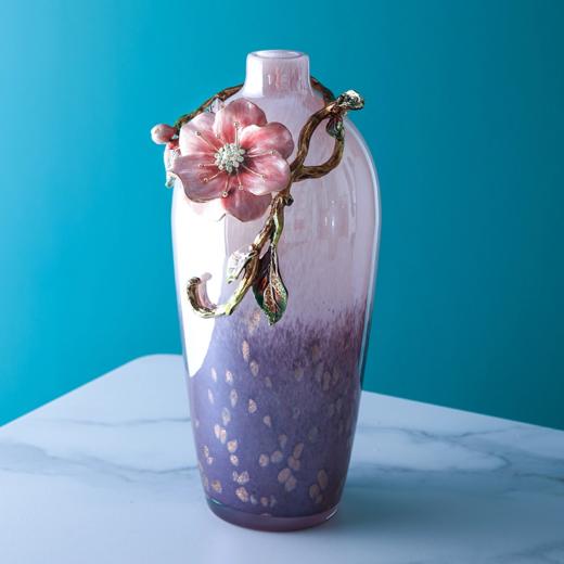 罗比罗丹旺富木槿花瓶创意客厅珐琅彩工艺花器家居软装饰品 商品图3