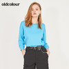 oldcolour春季蓝色简约气质宽松百搭中袖T恤女N13022348 商品缩略图0