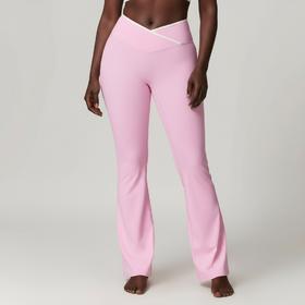 跃牌【安琪拉系列】裸感微喇运动紧身提臀瑜伽健身速干长裤交叉高腰阔腿喇叭裤女CK5502