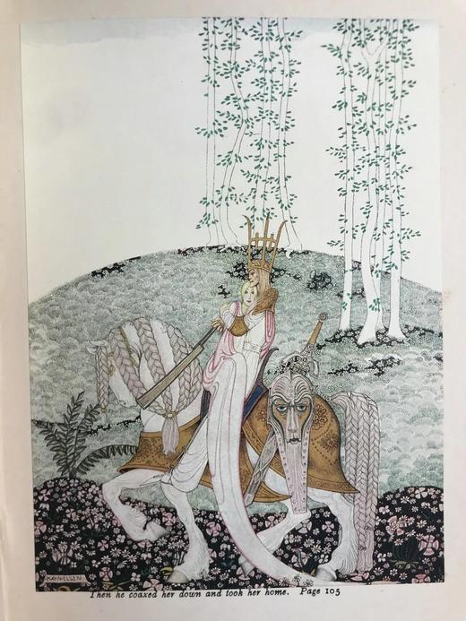 丹麦怪杰凯·尼尔森经典彩色图！约20世纪早期 东边太阳西边月：北欧老故事集 漆布精装18开 商品图9