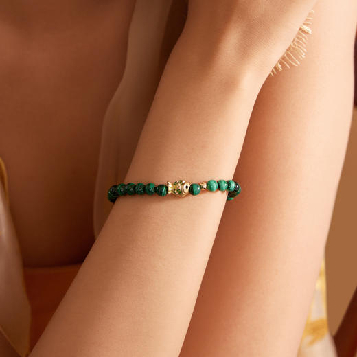 Manreya玛芮雅“雀石金韵”孔雀石手串|孔雀石，铜镀金 商品图2