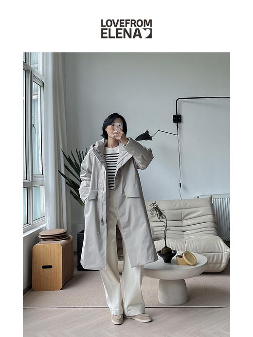 90鹅绒 简约户外款 防水透气  中长款羽绒服 商品图3