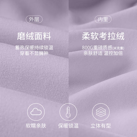 爱帝女士厚款考拉绒连帽休闲卫衣套头纯色上衣 商品图2