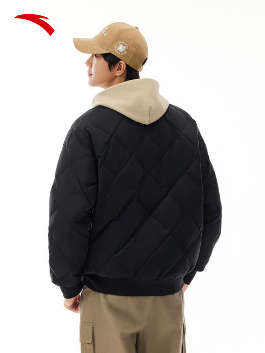 安踏男士短款防泼水棒球领鸭绒羽绒服152548917 商品图1