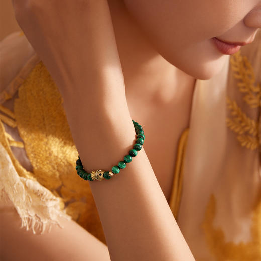 Manreya玛芮雅“雀石金韵”孔雀石手串|孔雀石，铜镀金 商品图5