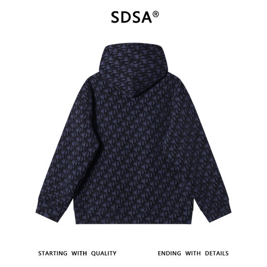 WY1271SDSA男士秋冬新款痞帅男装美式撞色满印字母抽绳连帽卫衣宽松百搭 商品图5