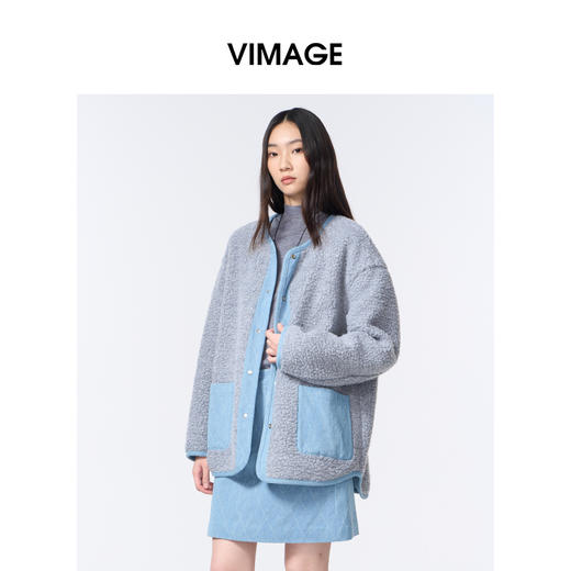 VIMAGE纬漫纪内外可两穿休闲减龄时尚2025冬季新款保暖外套V2403114 商品图3