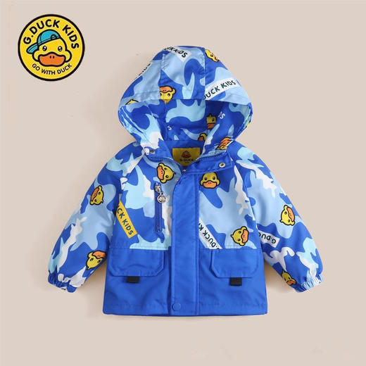 G.DUCK小黄鸭儿童冲锋衣夹棉男童女童宝宝外套新款童装男女宝短款90-140 商品图3