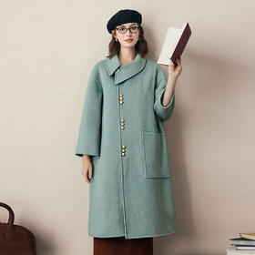 复古优雅双面呢羊绒大衣女中长款冬季宽松显瘦气质设计感毛呢外套