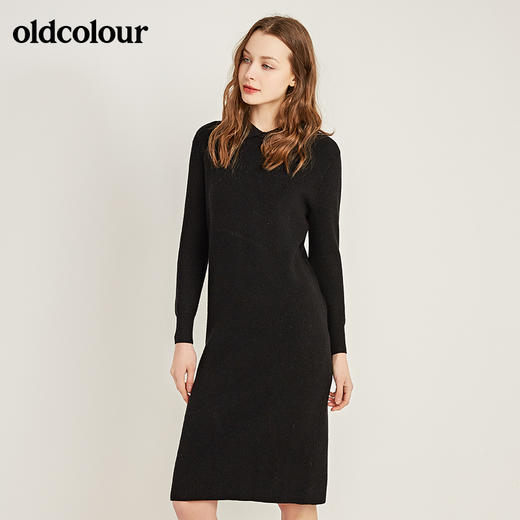 oldcolour冬季打底气质纯色百搭针织连衣裙M43106374 商品图2