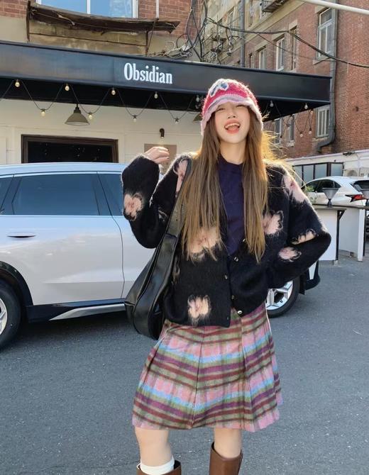 品牌订单CAI正品剪标发桃花绵羊毛混纺开衫外套 商品图13