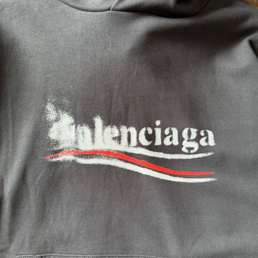 D110792模糊可乐字母印花帽衫卫衣常规版型男女同款 商品图3