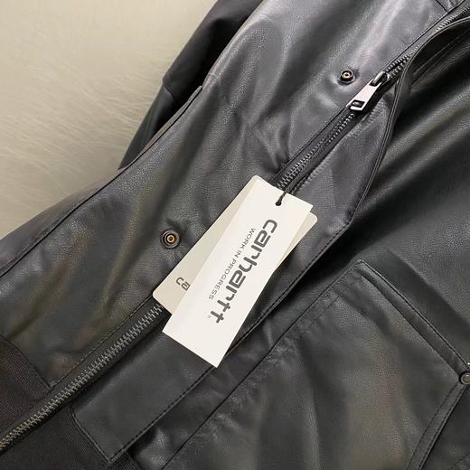 D110759联名款拼接皮革logo翻领皮衣夹克外套 商品图7