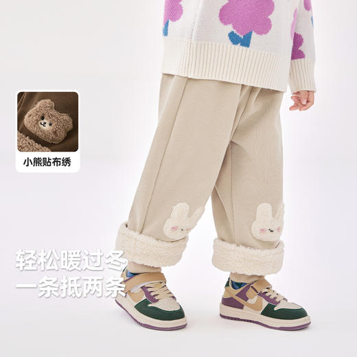 嘟嘟家女童裤子秋冬女宝宝休闲裤冬季加绒女孩长裤冬 商品图3