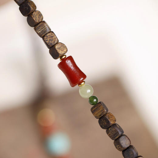 【青山特惠】5x5mm 78颗 绿棋楠【宴如】四方珠 沉香手串 c5 商品图7