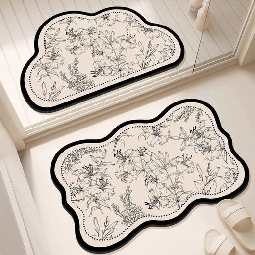 【新升级！高颜值瞬吸地垫！】硅藻泥地垫 浴室防滑垫软垫 轻奢卫生间门口脚垫 洗澡吸水垫 商品图0