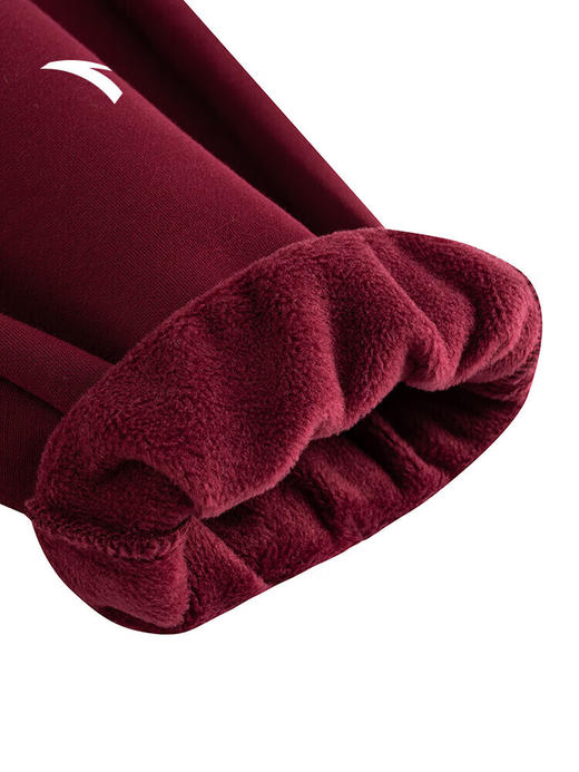 安踏锥形束脚卫裤女款2025新款加绒保暖百搭休闲裤长裤162548304N 安可拉红-2 商品图5