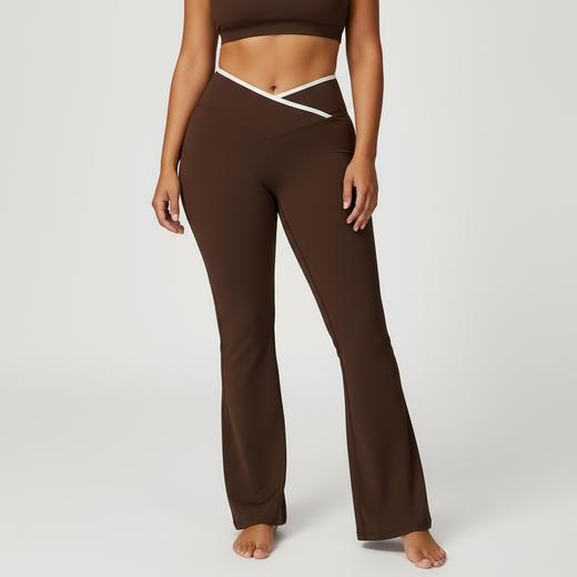 跃牌【安琪拉系列】裸感微喇运动紧身提臀瑜伽健身速干长裤交叉高腰阔腿喇叭裤女CK5502 商品图1