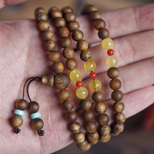 【青山特惠】7mm 108颗 绿棋楠【锦意】沉香手链 c18 商品图2