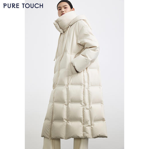商场同款PURE TOUCH女装25秋冬白鸭绒羽绒服长款可拆卸帽加厚外套 商品图3